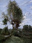 Paul Desire Trouillebert Le Faucheur Pres De La Riviere painting
